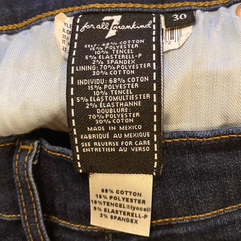 7 For All Mankind 🔥 Denim Short Sz 30 Dark Wash - Picture 5 of 6